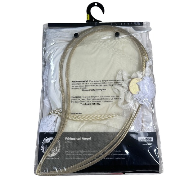 Spirit Whimsical Angel Costume with iMucci LED Wings Medium 8-10 Dress Halo - Picture 6 of 13